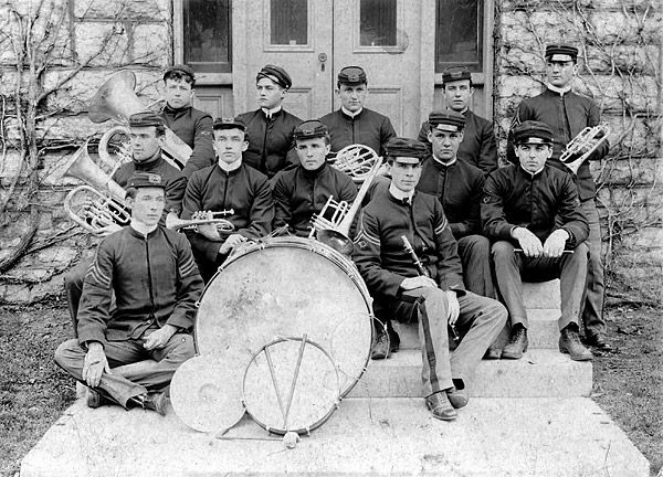 Members of the Cadet Band, the forerunner of the Blue Band, posed for a picture in 1904. (Penn State Archives)