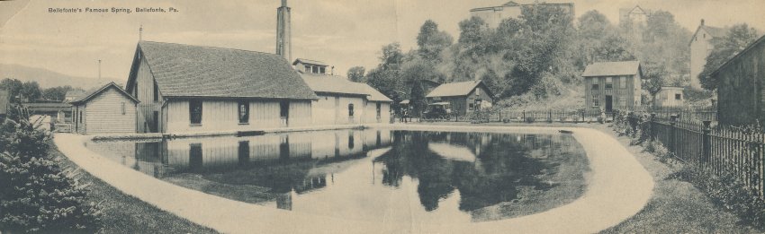 Big Spring in Bellefonte is pictured in an undated postcard. (Centre County Historical Society)