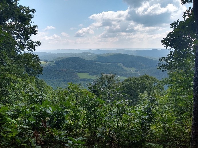 Ralph's Pretty Good View honors Ralph Seely who supervised construction of the Allegheny Front Trail. (Photograph by