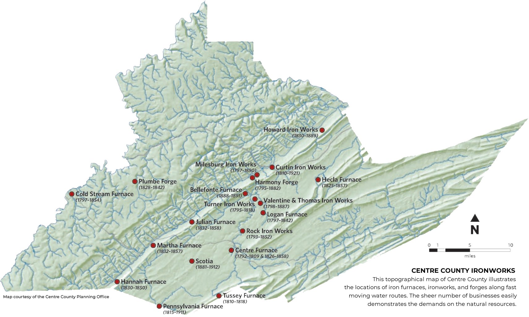 Centre County Furnace Map