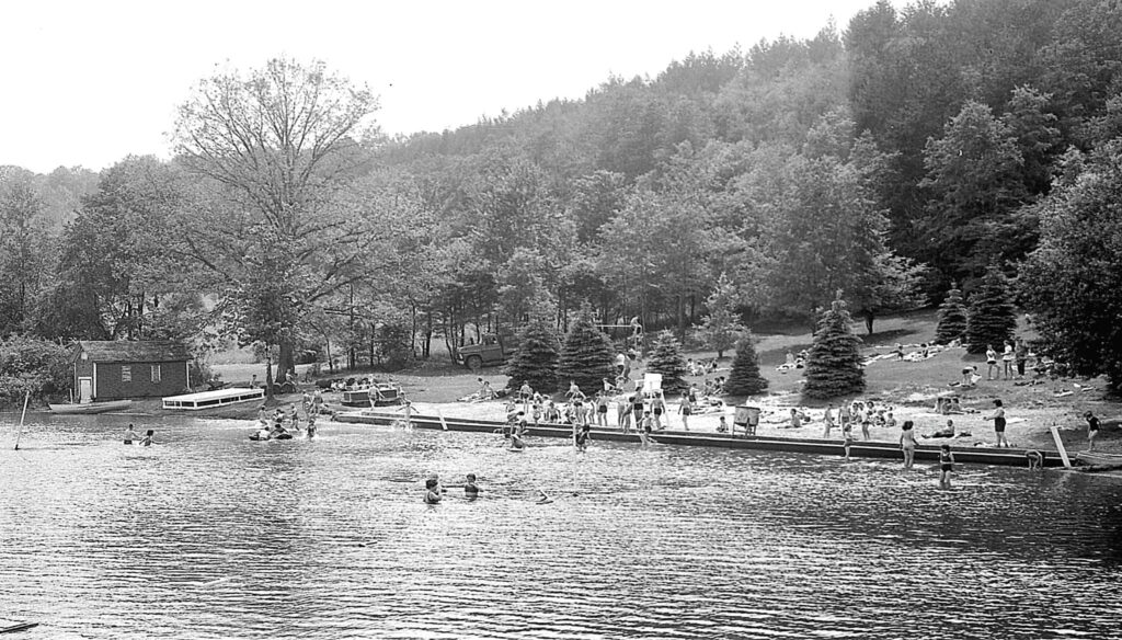 Swimmers enjoyed the lake at Cold Stream Dam in June 1963. (Philipsburg Historic Foundation)