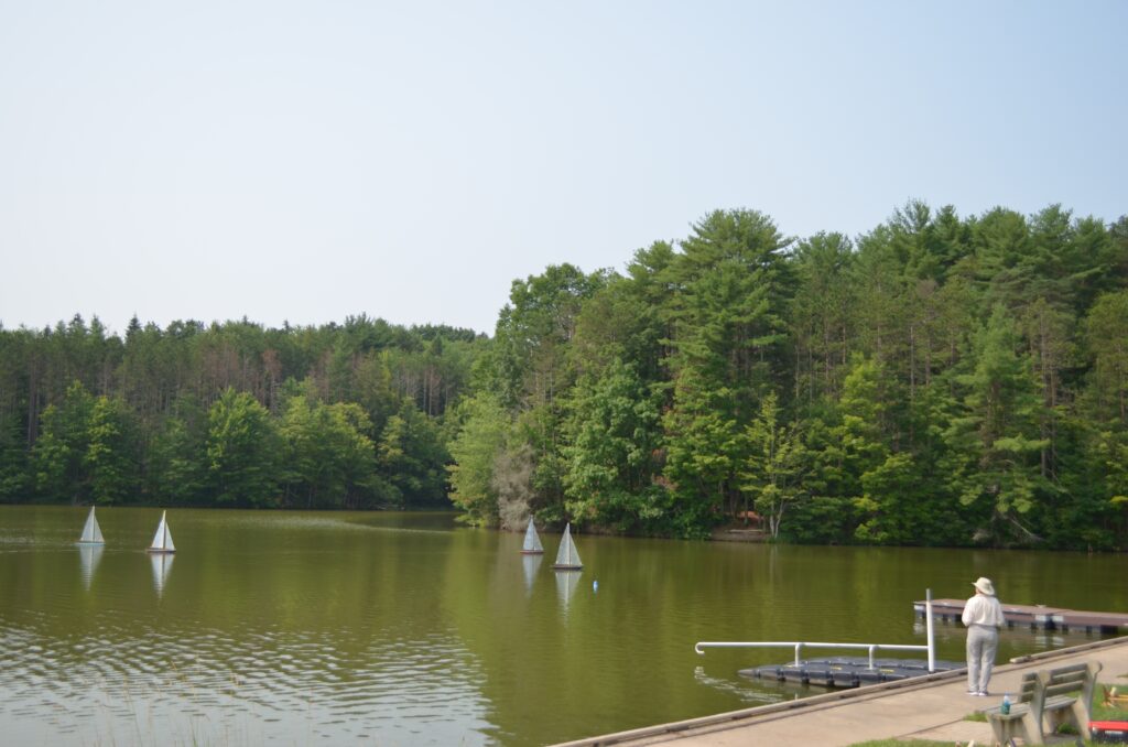 Colyer Lake is enjoyed by outdoor enthusiasts for many purposes including racing by the State College Model Yacht Club.