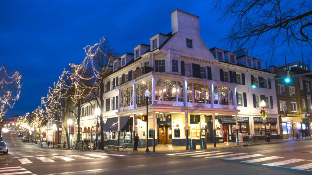 The Hotel State College is a landmark at the corner of College Avenue and Allen Street in State College. (Photograph by