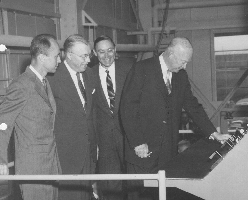 Milton Eisenhower, and his brother President Dwight Eisenhower, visited the Breazeale Nuclear Reactor when Penn State