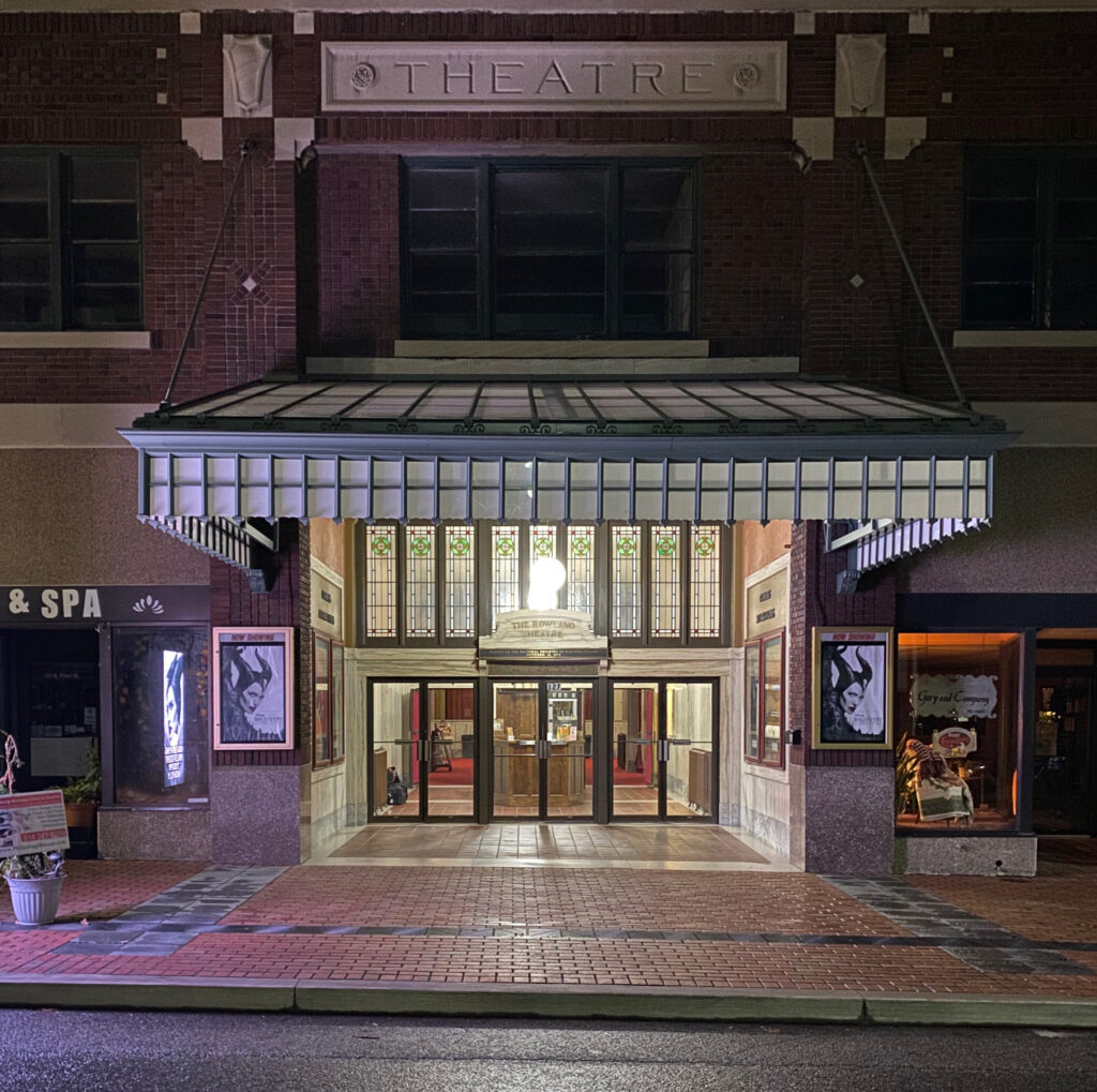 As part of the renovation, the theatre's original marquee was replicated. (Rowland theatre)