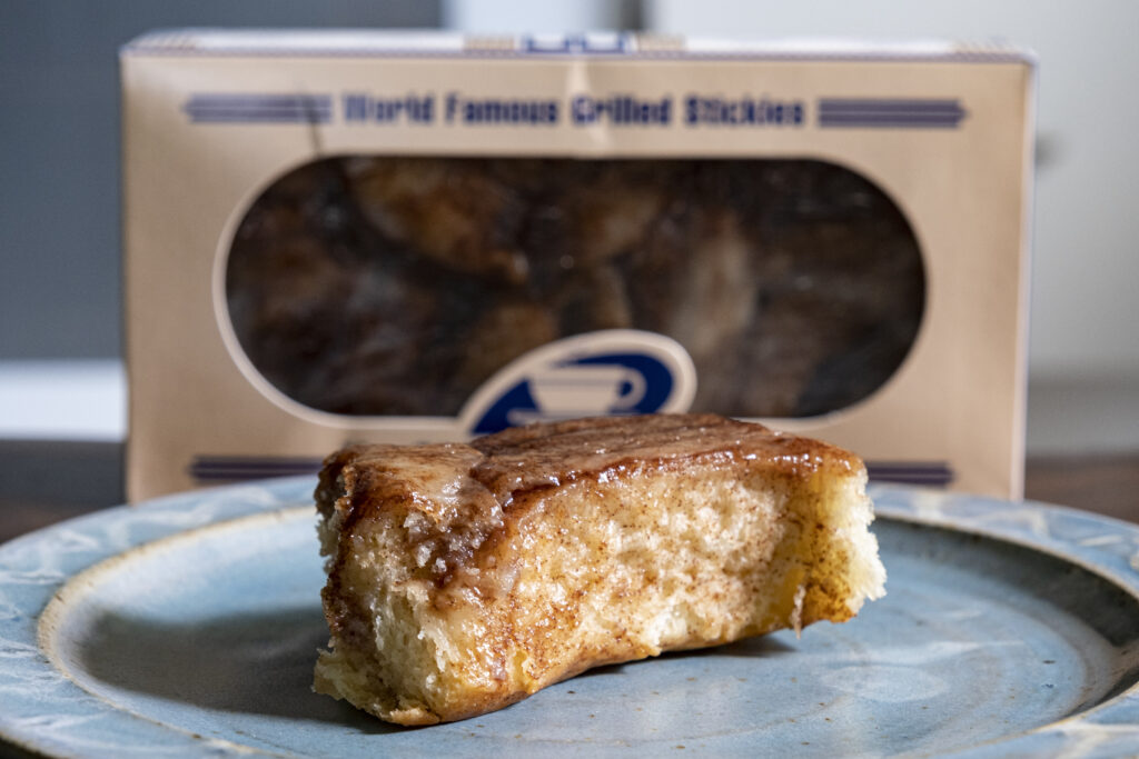 Grilled stickies are a combination of sticky buns and cinnamon rolls fried on a griddle. (Photograph by Will Yurman)