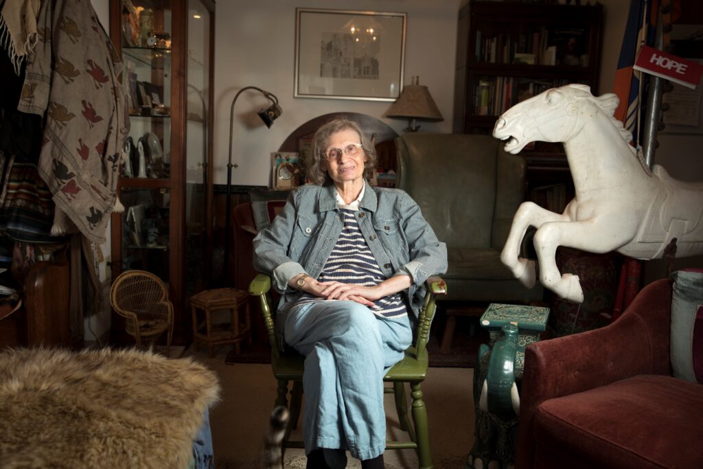 Nadine Kofman wrote the "About Town" column in Town & Gown magazine for many years. (Photograph by Will Yurman)