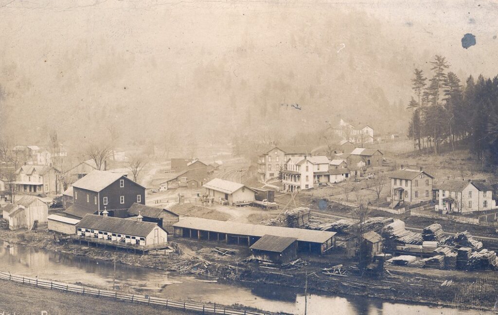 A lumber yard in Coburn is show in an undated photograph. (Centre County Historical Society)