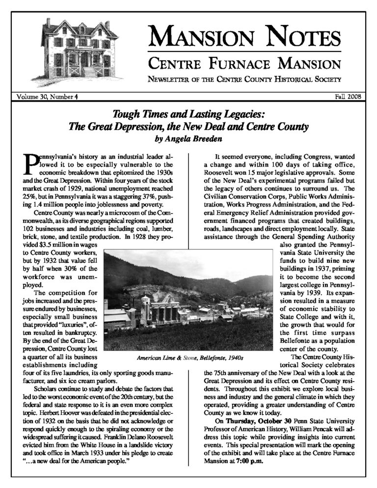 Mansion Notes Fall 2008