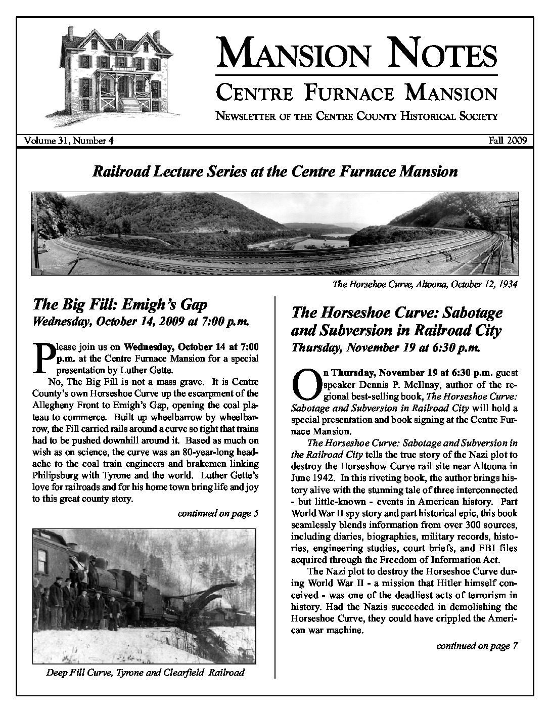 Mansion Notes Fall 2009