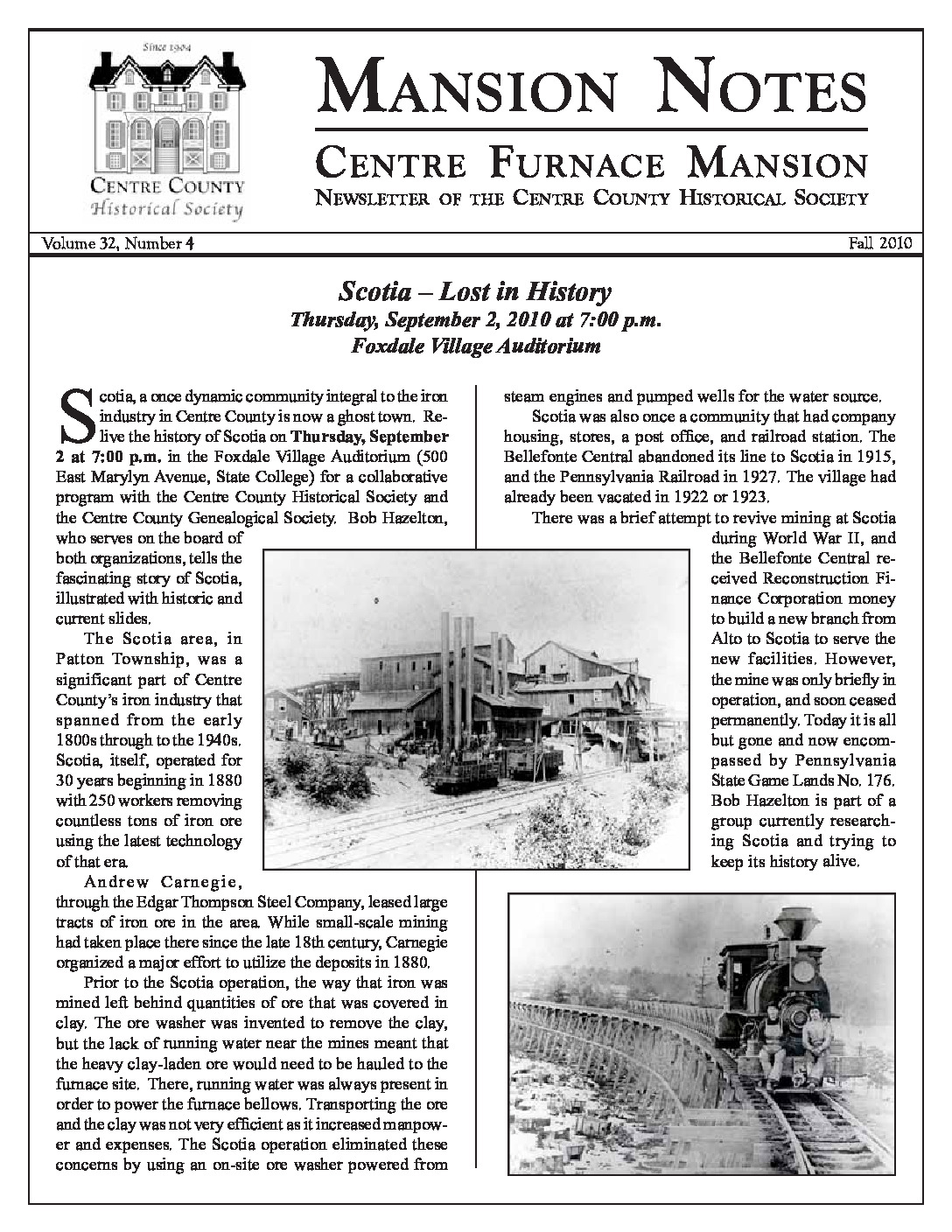 Mansion Notes Fall 2010