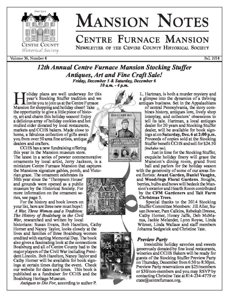 Mansion Notes Fall 2014