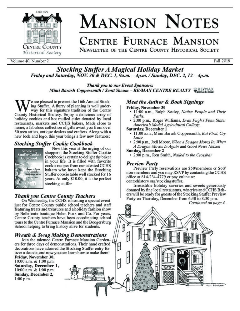 Mansion Notes Fall 2018