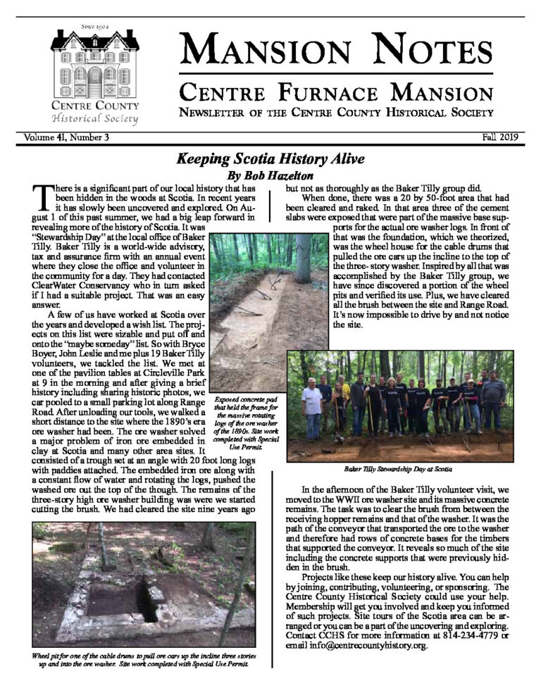 Mansion Notes Fall 2019