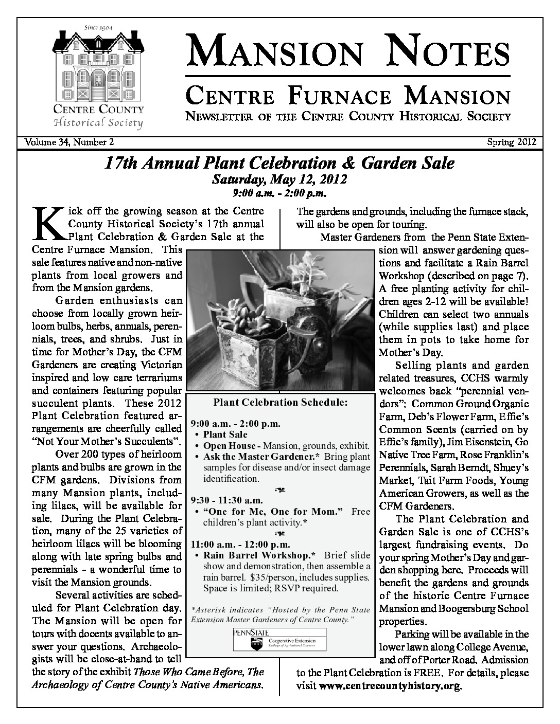 Mansion Notes Spring 2012