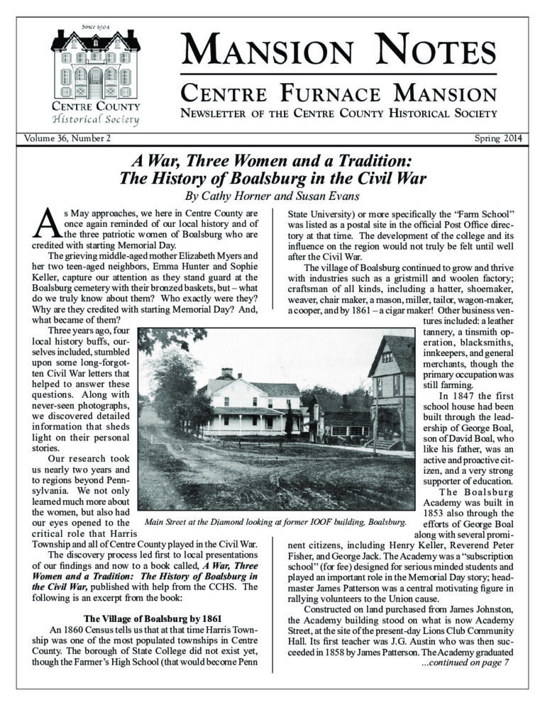 Mansion Notes Spring 2014