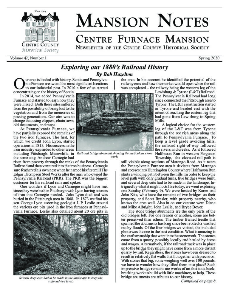 Mansion Notes Spring 2020