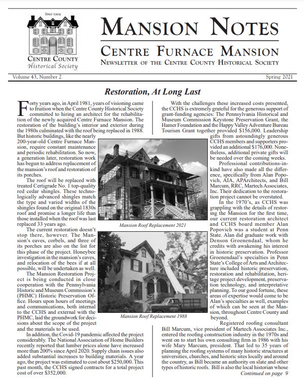 Mansion Notes Spring 2021