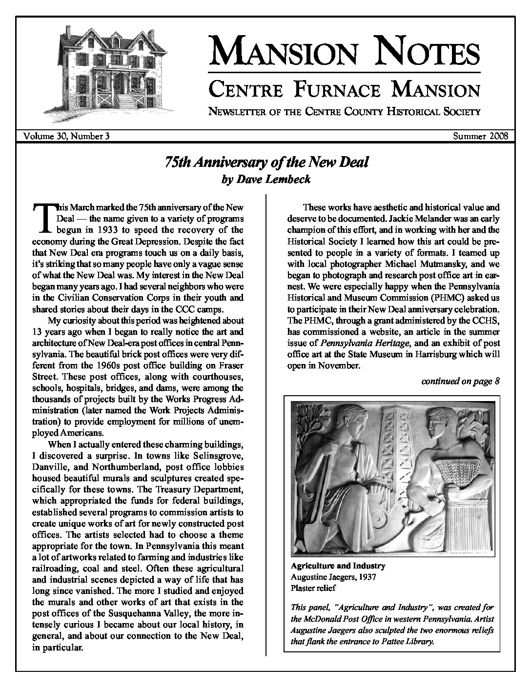 Mansion Notes Summer 2008
