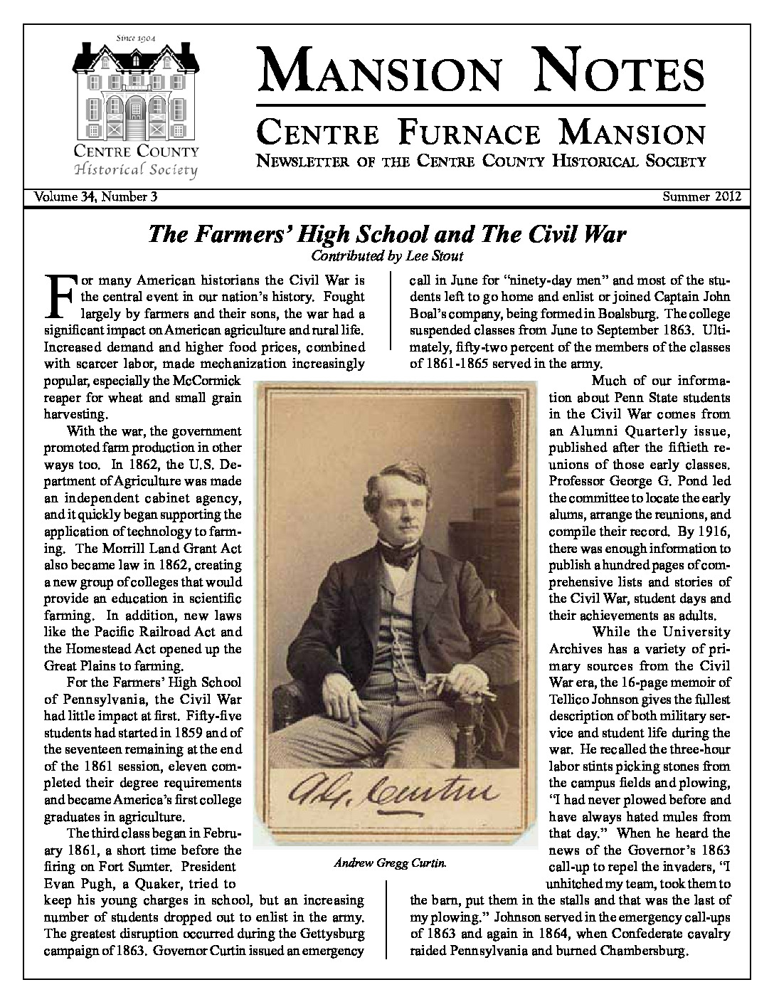 Mansion Notes Summer 2012
