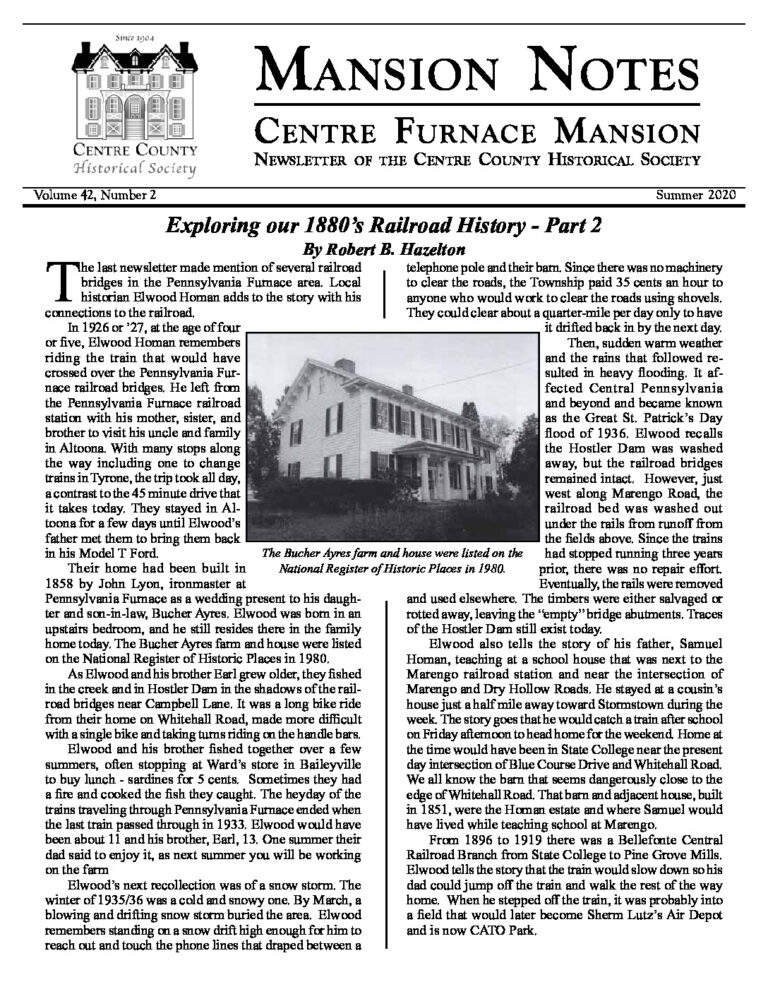 Mansion Notes Summer 2020