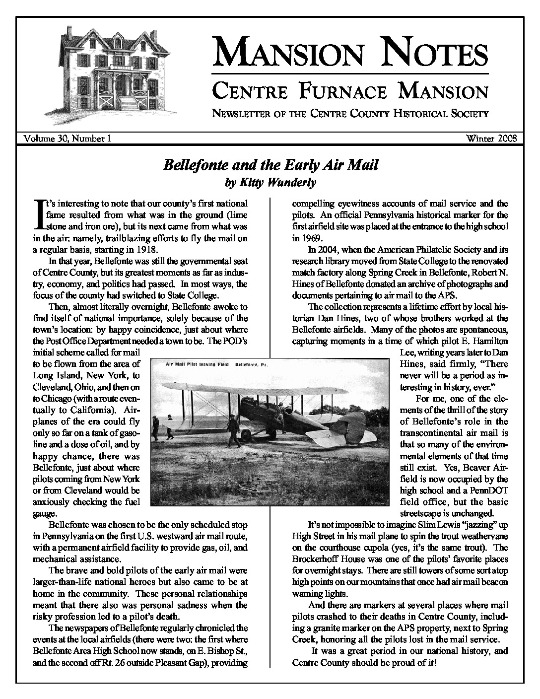 Mansion Notes Winter 2008