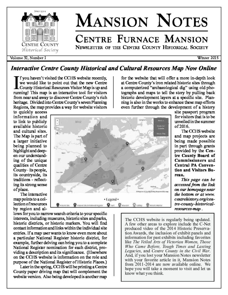 Mansion Notes Winter 2015