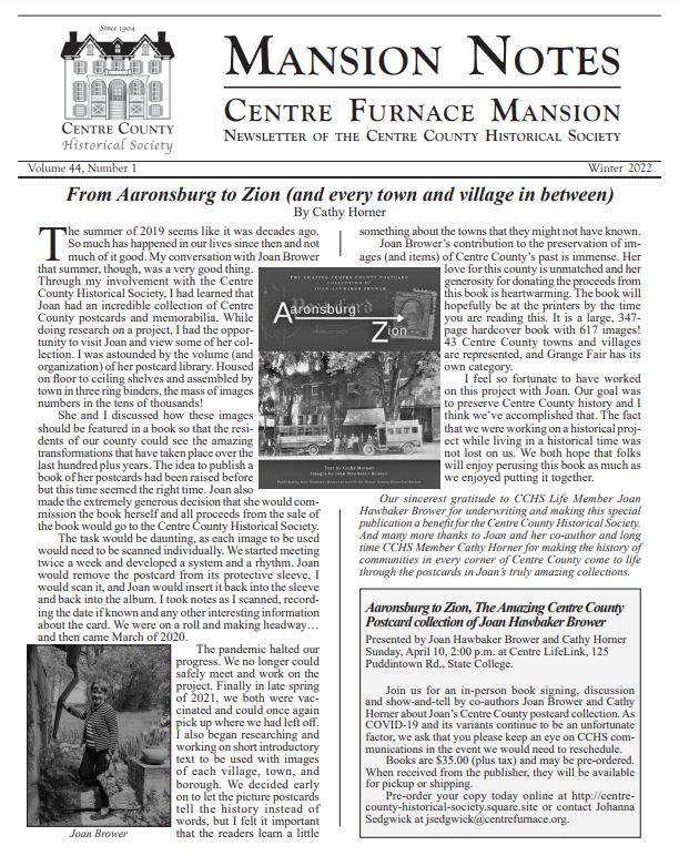 Mansion Notes Winter 2022