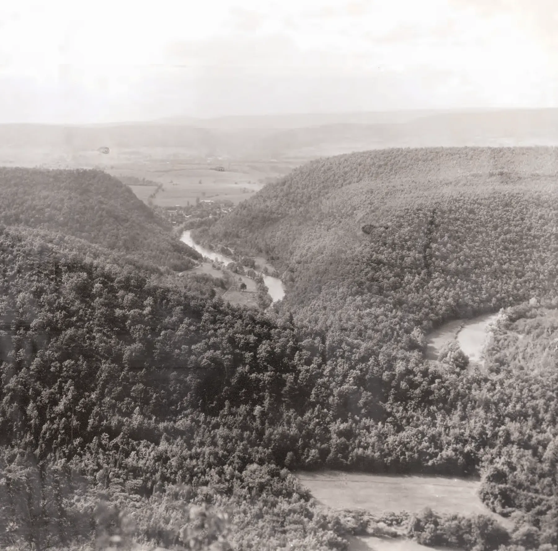 The geography of Centre County supported industries based on the natural resources of the region. Penns View, Gregg Township, Centre County 1935. | Collections of the Centre County Historical Society.