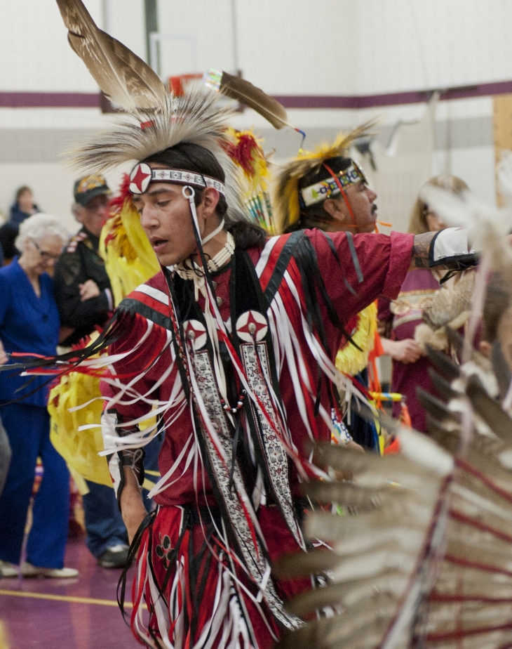 A dancer takes part in a ceremonial inter-tribal dance at the 2012 Traditional American Indian Powwow. (Penn State