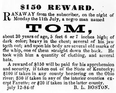 Advertisements for runaway slave were frequently published in newspapers. Slaveholders in Centre County advertised for