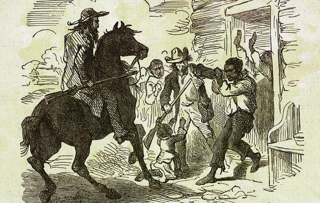 The perilous lives of runaways slaves were captured in magazine illustrations (New York Public Library)
