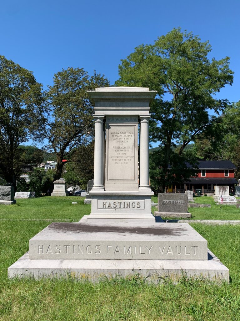 Governor Daniel C. Hastings is one of the notable Centre County residents buried at Union Cemetery. (Centre County