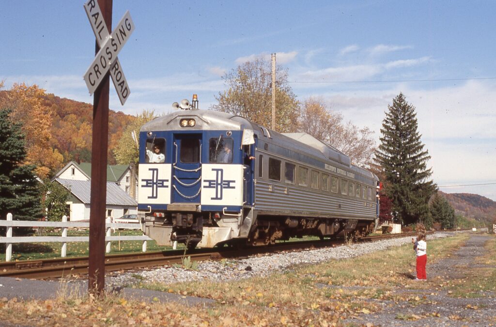 The Bellefonte Historical Railroad traveled westbound through Unionville on the Bald Eagle Branch in 1988. (Michael